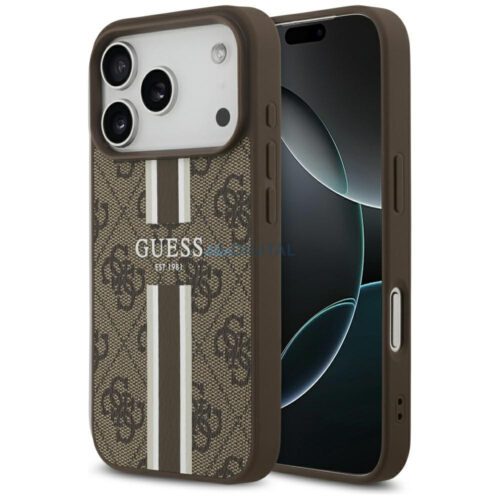 Guess 4G nyomtatott csíkos MagSafe tok iPhone 17 Pro
