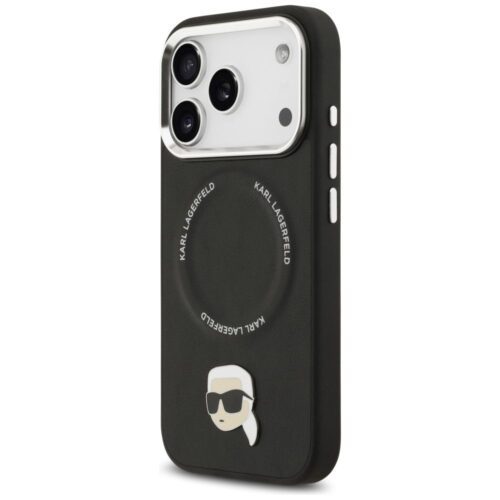 KARL LAGERFELD tok IPHONE 17 Pro kompatibilis MagSafe KLHMP17LPSMLRKLK (PU Karl Pin) fekete