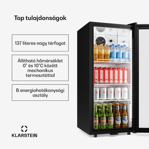 Klarstein GrandCooler gasztro italhűtő | 106 x 46 cm | LED belső világítás | Fekete - Image 2