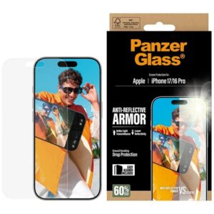PANZERGLASS ANTI-REFLECTIVE ARMOR EASYALIGNER képernyővédő üveg (tükröződésmentes + segédkeret) ÁTLÁTSZÓ Apple iPhone 16 Pro