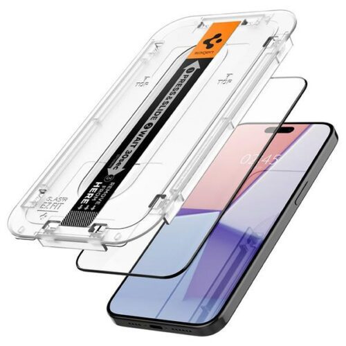 Spigen Glas.TR FC iPhone 15 Pro 6.1" "EZ FIT" 2 db edzett üveg fekete keretes AGL06893 - Image 2
