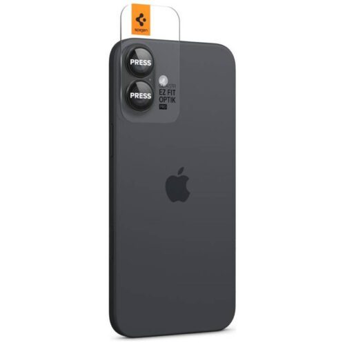 Spigen Optik.Tr Camera kamera lencse védő fólia fekete szegéllyel iPhone 16 Plus - 2 db - Image 2