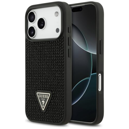 tok Guess strasszos háromszög logó iPhone 17 Pro fekete