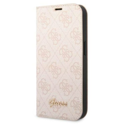 Guess GUBKP14SHG4SHP iPhone 14 6.1" rózsaszín könyvtok 4G szüreti arany logóval