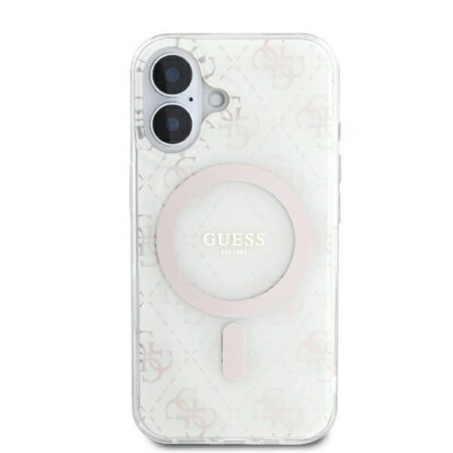 Guess GUHMP16SH4DTEH IML 4G Background MagSafe keménytok iPhone 16 - fehér - Image 2