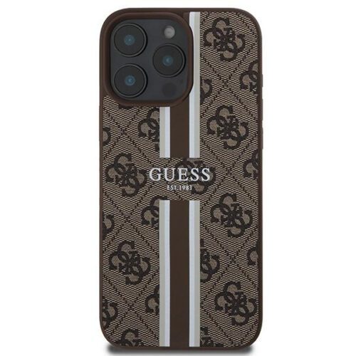 Guess GUHMP16XP4RPSW 4G Printed Stripes MagSafe keménytok iPhone 16 Pro Max - barna - Image 2