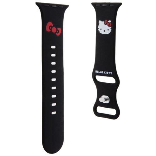 Hello Kitty óraszíj HKAWMSCHBLK Apple Watch 38/40/41mm fekete szíj Szilikon Kitty fej - Image 2