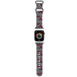 Hello Kitty óraszíj HKAWMSDIEZK Apple Watch 38/40/41mm fekete szíj szilikon masnik és csíkok