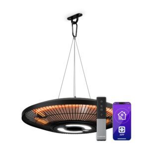 Klarstein LumiHeat infravörös mennyezeti fűtőtest | 2000 W | 15 m² | LED világítás | 42 cm x 42 cm