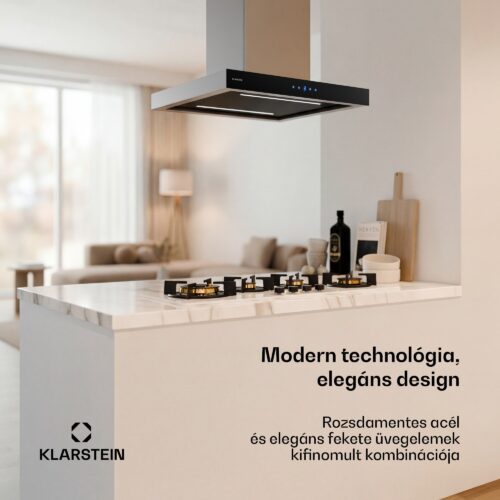 Klarstein Valeria sziget páraelszívó | Elszívó és keringtető üzemmód | Elegáns rozsdamentes acél kivitel | 600 m³/h | 60 cm - Image 2