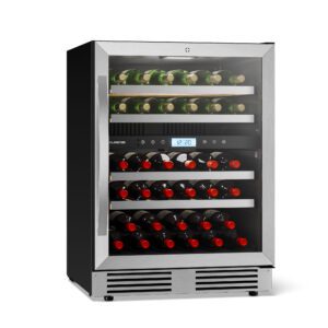 Klarstein VeroSteel pult alatti borhűtő | 2 zónás | 129 liter | 43 palack | 60 cm