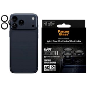 PANZERGLASS HOOPS CERAMIC II kameravédő üveg (9H + segédkeret) FEKETE Apple iPhone 17 Pro Max
