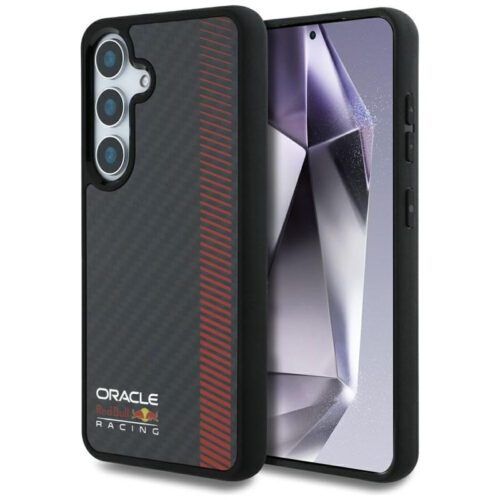 Red Bull RBHMS25S24CFGSMK Real Carbon Fiber Powerbar MagSafe-kompatibilis tok Samsung Galaxy S25 - piros