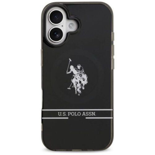 US Polo DH és alsó csíkos logó MagSafe tok iPhone 17 Fekete - Image 2