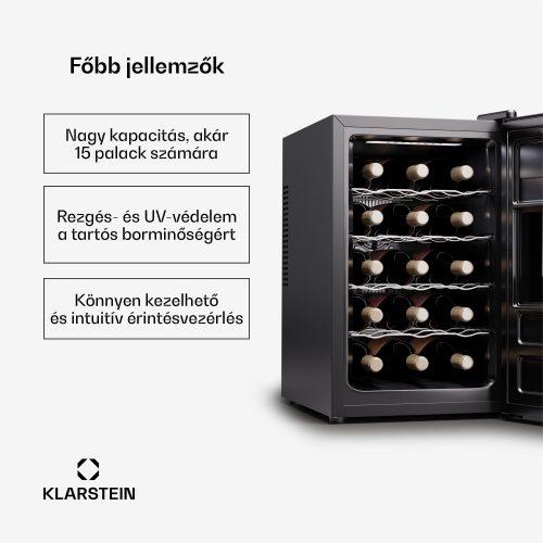Klarstein Silent Vino 15 Uno Borhűtő 39 l / 15 palack 5-18 °C Érintős - Image 2