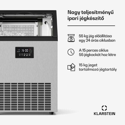 Klarstein Glacial ipari jégkészítő 55 kg LED kijelzővel és ablakkal - Image 2