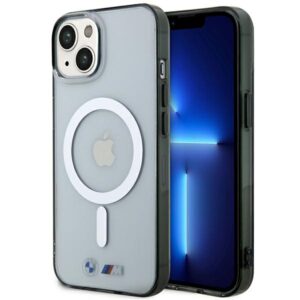 Etui BMW BMHMP14SHCRS iPhone 14 6.1" átlátszó keménytok Ezüst gyűrű MagSafe