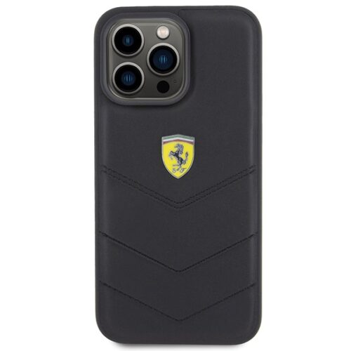 Ferrari FEHCP15XRDUK iPhone 15 Pro Max 6.7" fekete keménytok steppelt fém logóval - Image 2