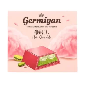 Germiyan Angelhair Ruby Angyalhaj pisztáciakrémmel és vattacukorral töltött epres Dubai csoki 90g