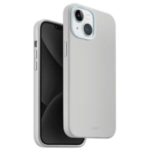 UNIQ etui Lino Hue iPhone 15 6.1" Magclick Charging szürke tok