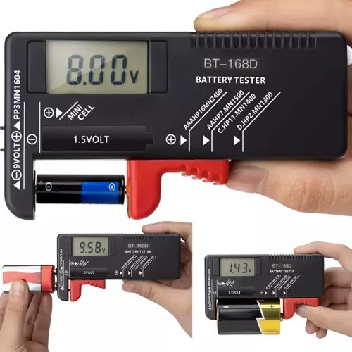 Digitális elemteszter LCD kijelzővel – minden típusú elemhez (WNDR19898)