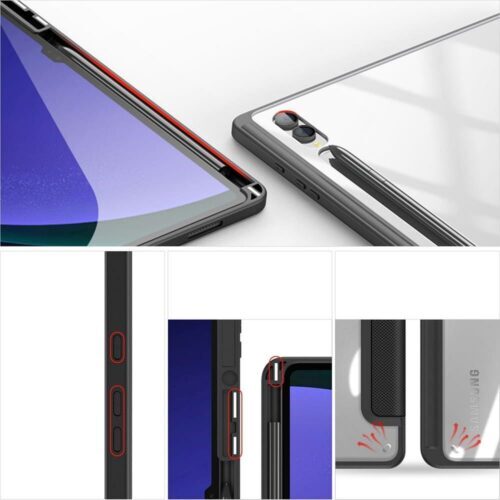 Dux Ducis Toby könyvtok ceruzatartóval Samsung Galaxy Tab S8 Ultra/S9 Ultra/S10 Ultra - fekete