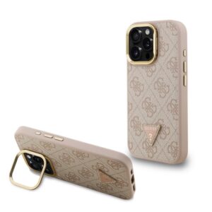 GUESS PU 4G STRASS TRIANGLE LOGO STAND műanyag telefonvédő (ütésállóság