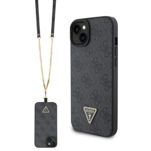 Guess GUHCP15MP4TDSCPK iPhone 15 Plus 6.7" fekete keménytok Crossbody fém logóval