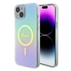 Guess GUHMP15MHITSQ iPhone 15 Plus 6.7" türkizkék keménytok IML Irizáló MagSafe IML Iridescent