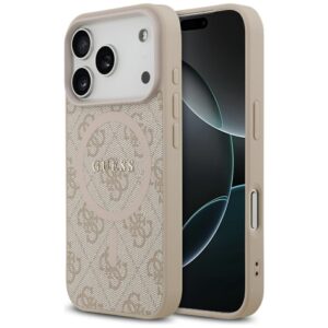 Tojás Guess 4G Ring Classic Logo MagSafe iPhone 17 Pro rózsaszín tokhoz