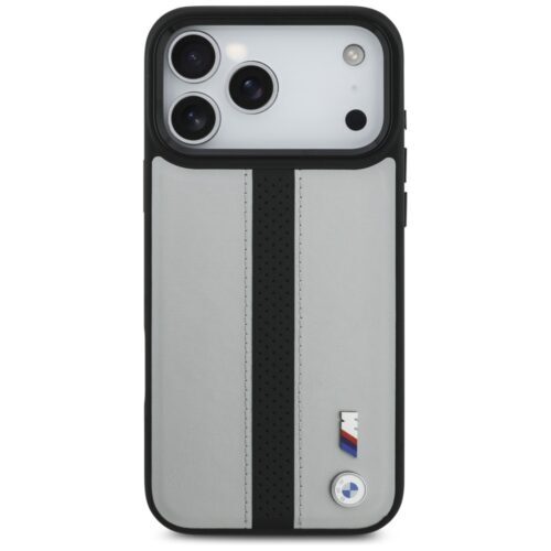 BMW M perforált csíkos logóval ellátott tok MagSafe iPhone 17 Pro Max készülékhez szürke - Image 2