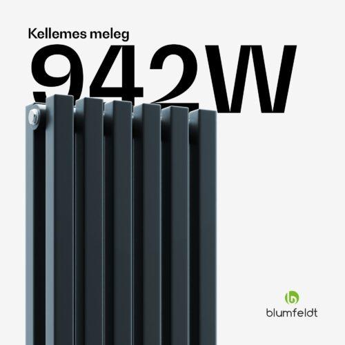 Blumfeldt Delgado radiátor | modern dizájn | 25 x 120 cm | 942 W | középső csatlakozás - Image 6