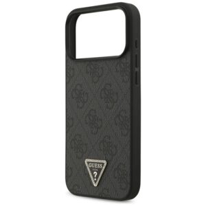 GUESS LEATHER 4G TRIANGLE STRASS MAGSAFE szilikon telefonvédő (bőr hatású hátlap