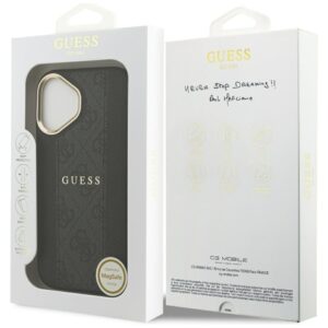 GUESS tok IPHONE 17 kompatibilis MagSafe GUHMP17SPG4SEMCK (PU W/ 4G csík) fekete