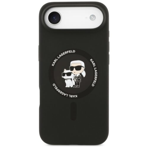 Karl Lagerfeld szilikon Karl&Choupette gyűrű MagSafe tok iPhone Airhez Fekete - Image 2