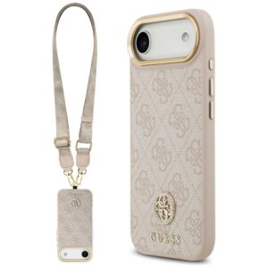 tok Guess 4G Strass Logo & Big Strap fém gombok MagSafe iPhone Air rózsaszín