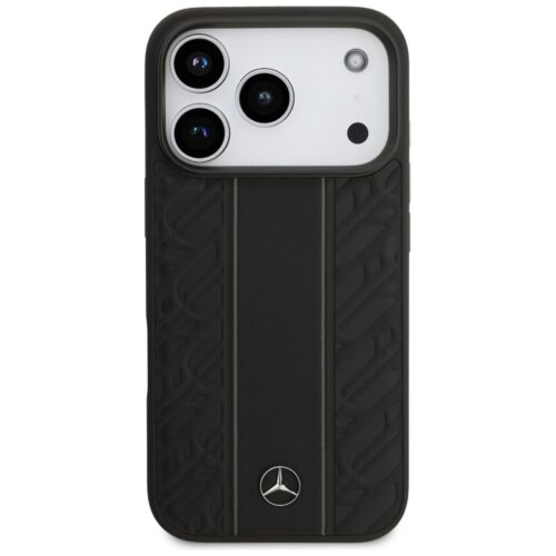 tok Mercedes Leather Laurel Leaves Stripes MagSafe tok iPhone 17 Pro fekete - Image 2