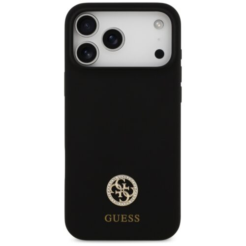 Guess szilikon logó Strass 4G MagSafe tok iPhone 17 Pro Max fekete - Image 2