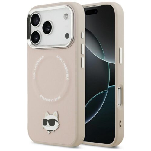 Karl Lagerfeld Choupette Pin MagSafe tok iPhone 17 Pro Max rózsaszínhez