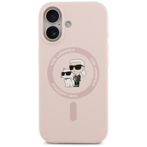 tok Karl Lagerfeld szilikon Karl&Choupette gyűrű MagSafe iPhone 17 rózsaszínhez - Image 2