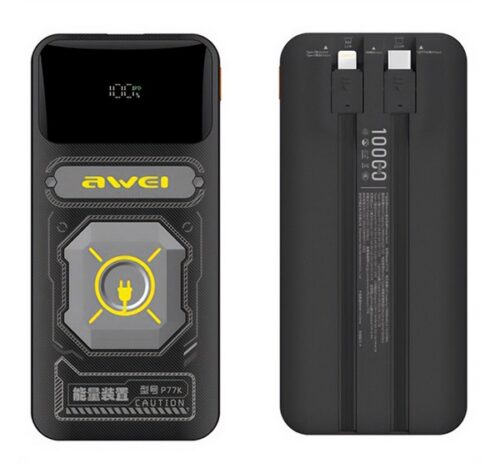 AWEI P77K vésztöltő USB+Type-C aljzat (10000mAh