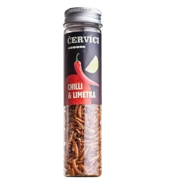Chili és lime ízesítésű sült kukacok – fűszeres és frissítő snack