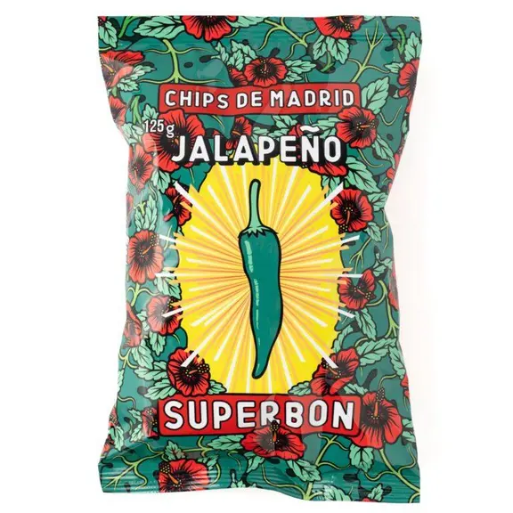 SuperBon Chips De Madrid – Jalapeños ízesítésű kézműves burgonyachips (125g)