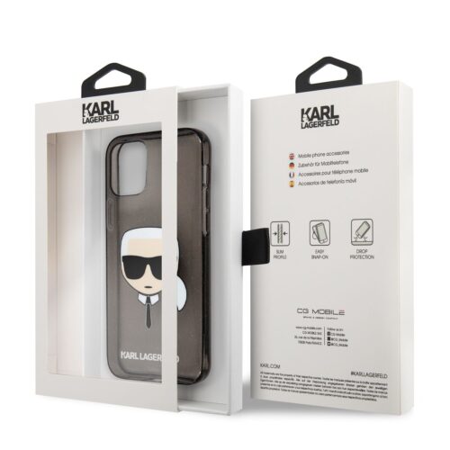 Apple iPhone 13 Mini KARL LAGERFELD KLHCP13SKHTUGLB Glitter Hátlap - Fekete - Image 2