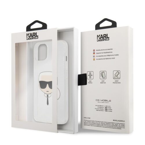 Apple iPhone 13 Mini KARL LAGERFELD KLHCP13SKHTUGLS Glitter TPU Hátlap - Ezüst - Image 2