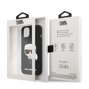 Apple iPhone 14 KARL LAGERFELD KLHMP14SSLKHBK Liquid Silicon MagSafe Hátlap - Fekete