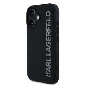 Apple iPhone 16 KARL LAGERFELD KLHCP16SRBKGVCK Hátlap - Fekete