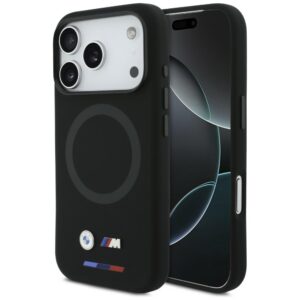 BMW M szilikon logós MagSafe tok iPhone 17 Pro-hoz Fekete