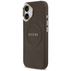 GUESS tok IPHONE 17 kompatibilis MagSafe GUHMP17SPSAMSECW (PU W / Peony Hot Stamp) barna