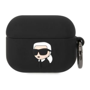 KARL LAGERFELD 3D LOGO NFT KARL HEAD szilikon tok (karabíner) FEKETE Apple AirPods Pro